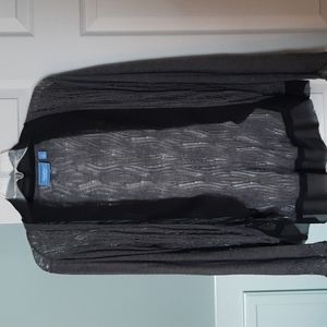 Simply Vera Wang Open Weave Sheer Trim Cardigan